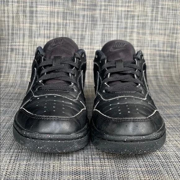 Nike Court Borough Low Recraft Black Leather Sneakers Big Kids' Shoes size 4 - Picture 4 of 12